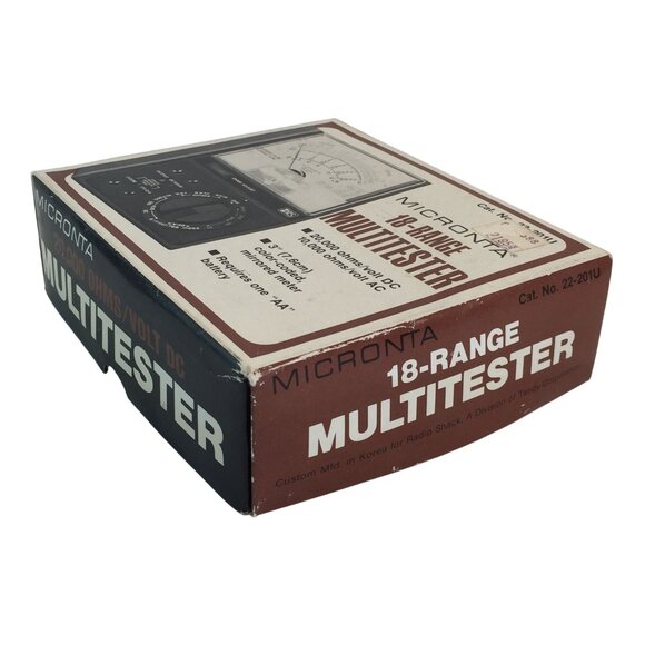 Vtg Radioshack Micronta 18-Range Multitester #22-201U Multi Meter with Manual - Picture 6 of 10